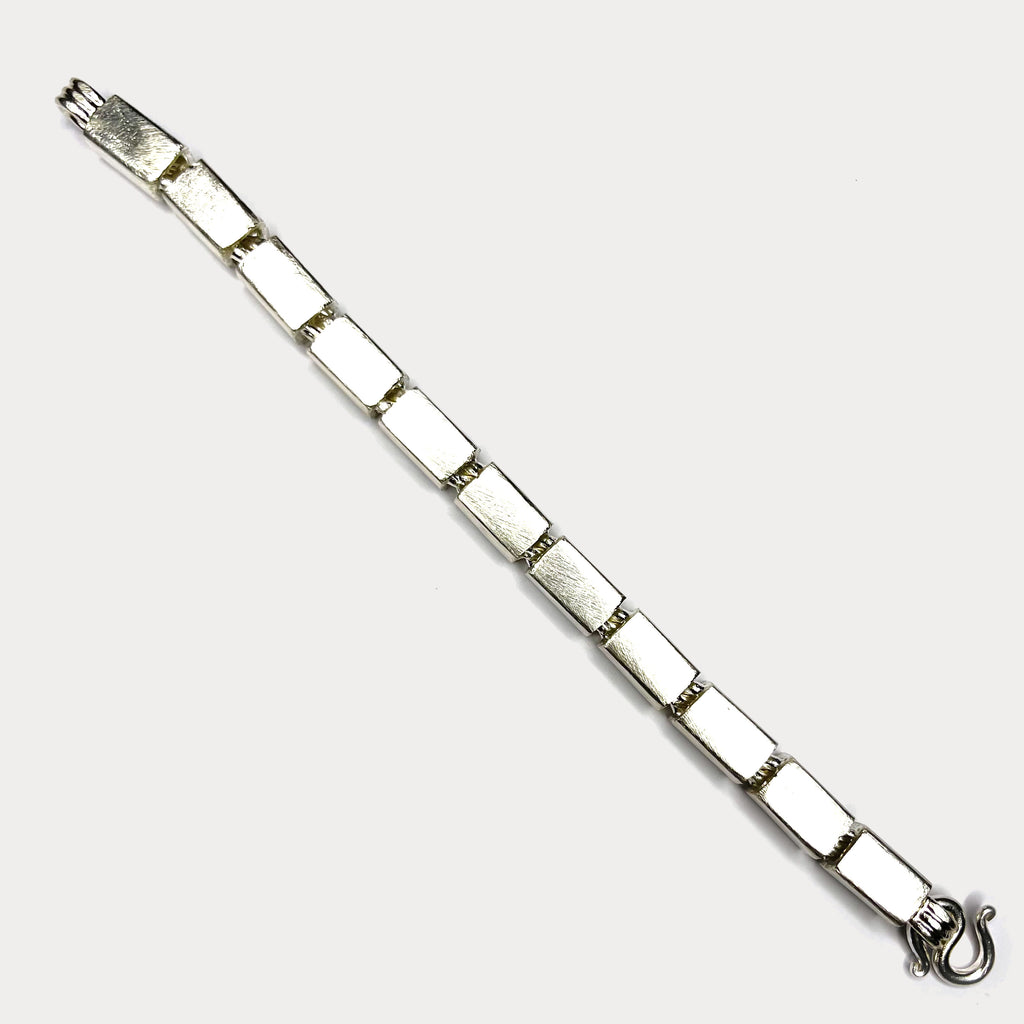 Square Baht Link 100g Bracelet - Handmade 999 Pure Silver Chain