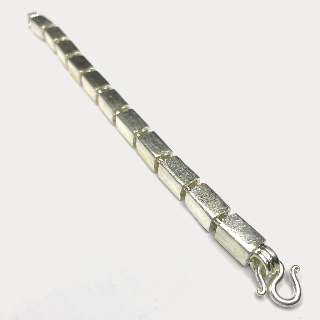Square Baht Link 100g Bracelet - Handmade 999 Pure Silver Chain