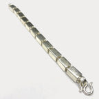 Square Baht Link 100g Bracelet - Handmade 999 Pure Silver Chain