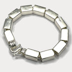 Square Baht Link 100g Bracelet - Handmade 999 Pure Silver Chain