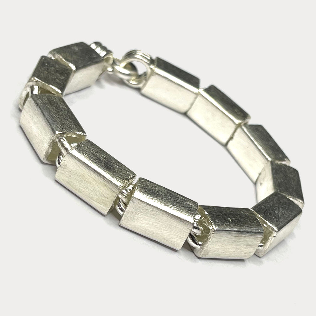 Square Baht Link 100g Bracelet - Handmade 999 Pure Silver Chain
