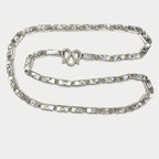 Square Baht Link 200g Necklace Diamond Cut - Handmade 999 Pure Silver Chain