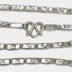 Square Baht Link 200g Necklace Diamond Cut - Handmade 999 Pure Silver Chain