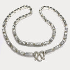 Square Baht Link 200g Necklace Diamond Cut - Handmade 999 Pure Silver Chain