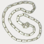 Square Baht Link 200g Necklace Diamond Cut - Handmade 999 Pure Silver Chain