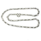 Square Baht Link 100g Necklace Diamond Cut - Handmade 999 Pure Silver Chain