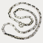 Square Baht Link 100g Necklace Diamond Cut - Handmade 999 Pure Silver Chain