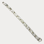 Square Baht Link 100g Bracelet Diamond Cut - Handmade 999 Pure Silver Chain