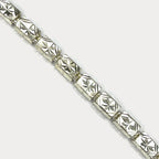 Square Baht Link 100g Bracelet Diamond Cut - Handmade 999 Pure Silver Chain