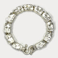 Square Baht Link 100g Bracelet Diamond Cut - Handmade 999 Pure Silver Chain