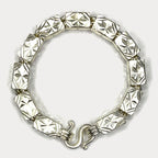 Square Baht Link 100g Bracelet Diamond Cut - Handmade 999 Pure Silver Chain
