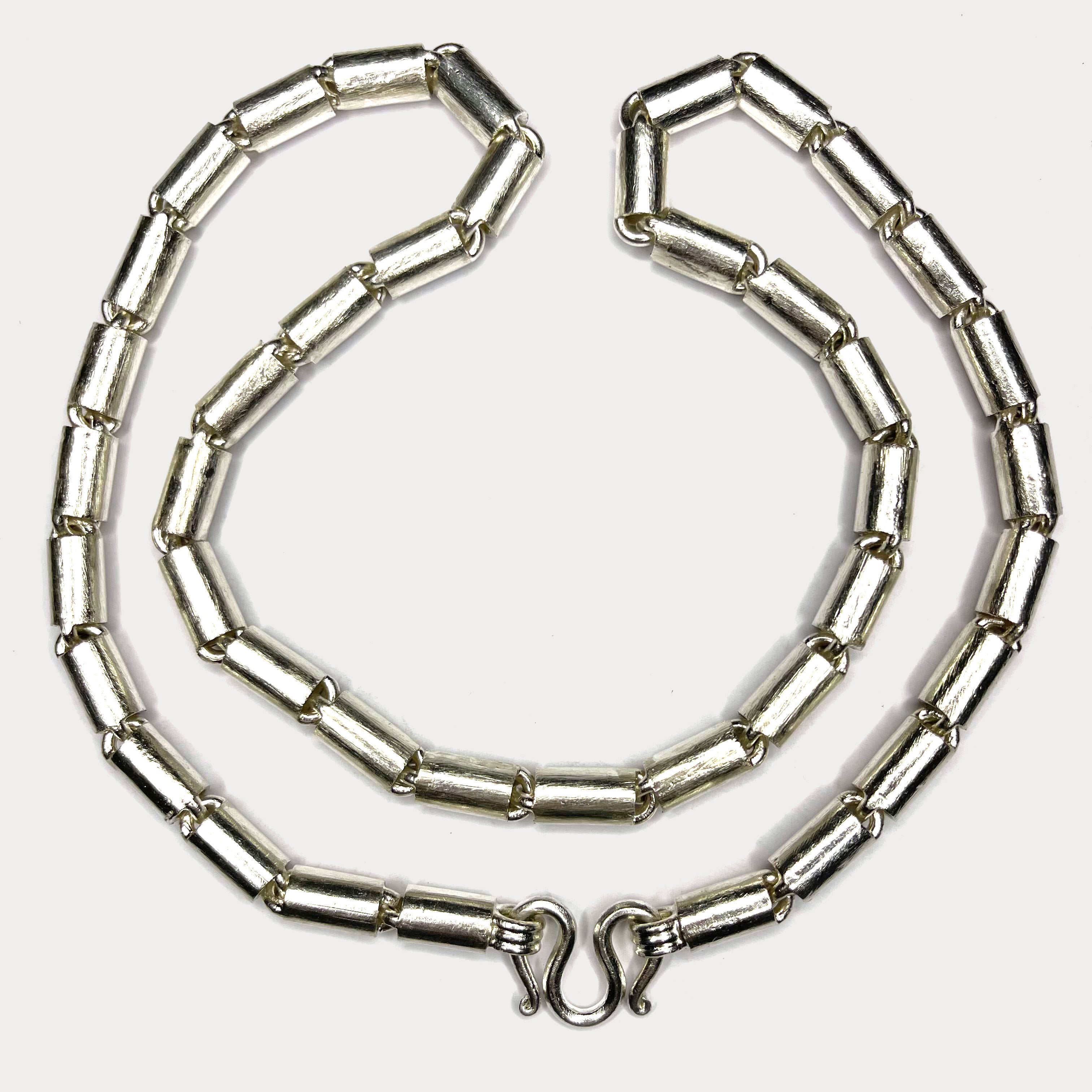 Round Baht Link 200g Necklace - Handmade 999 Pure Silver Chain