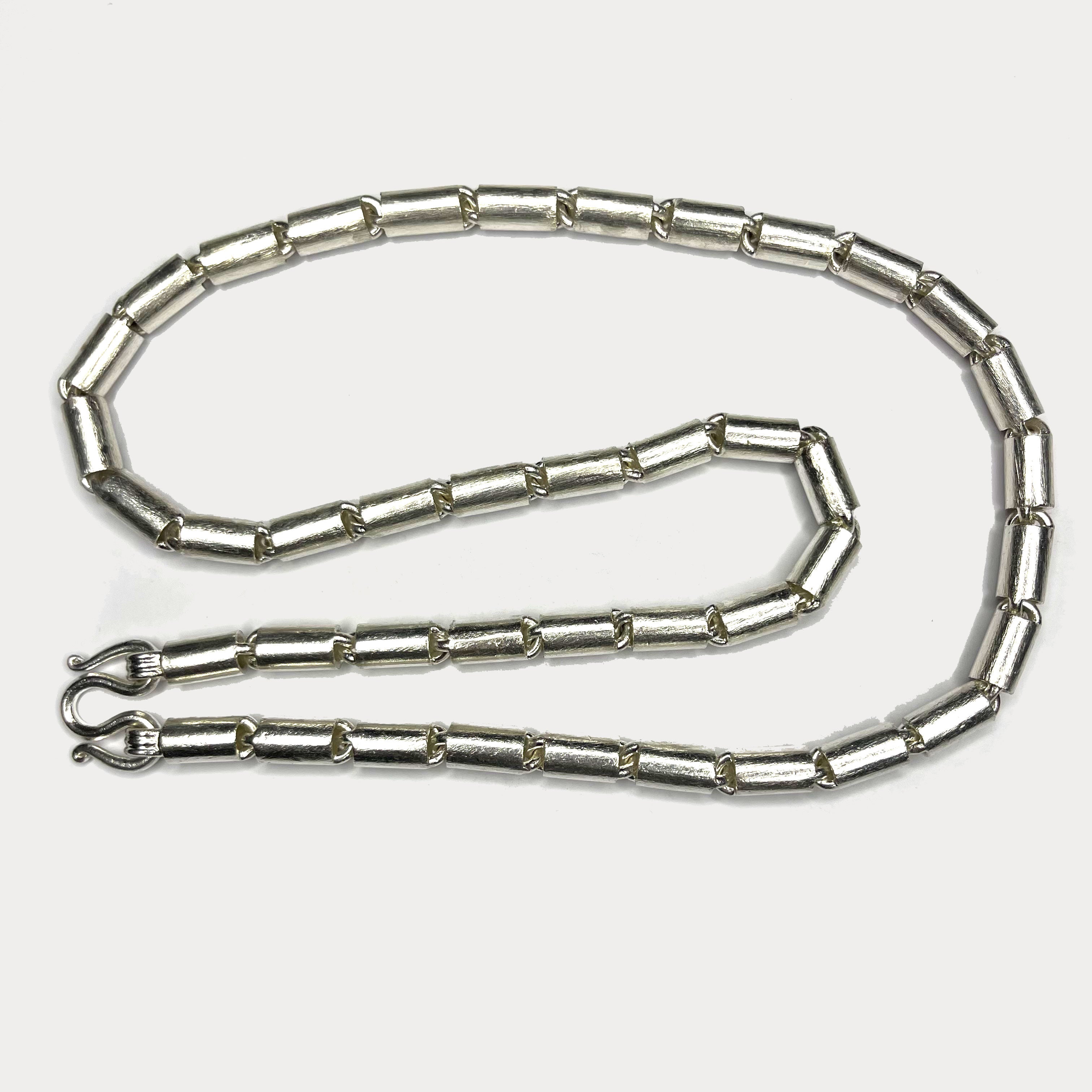 Round Baht Link 200g Necklace - Handmade 999 Pure Silver Chain