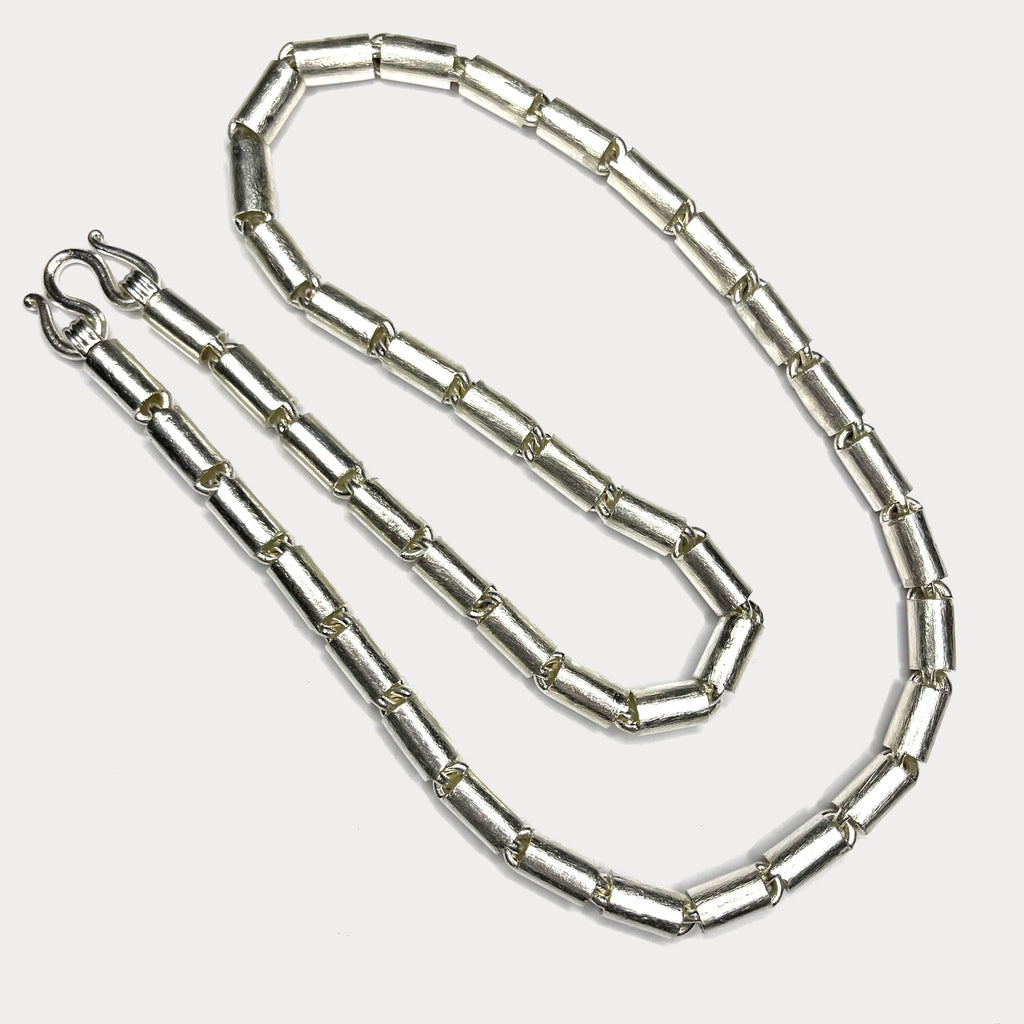 Round Baht Link 200g Necklace - Handmade 999 Pure Silver Chain