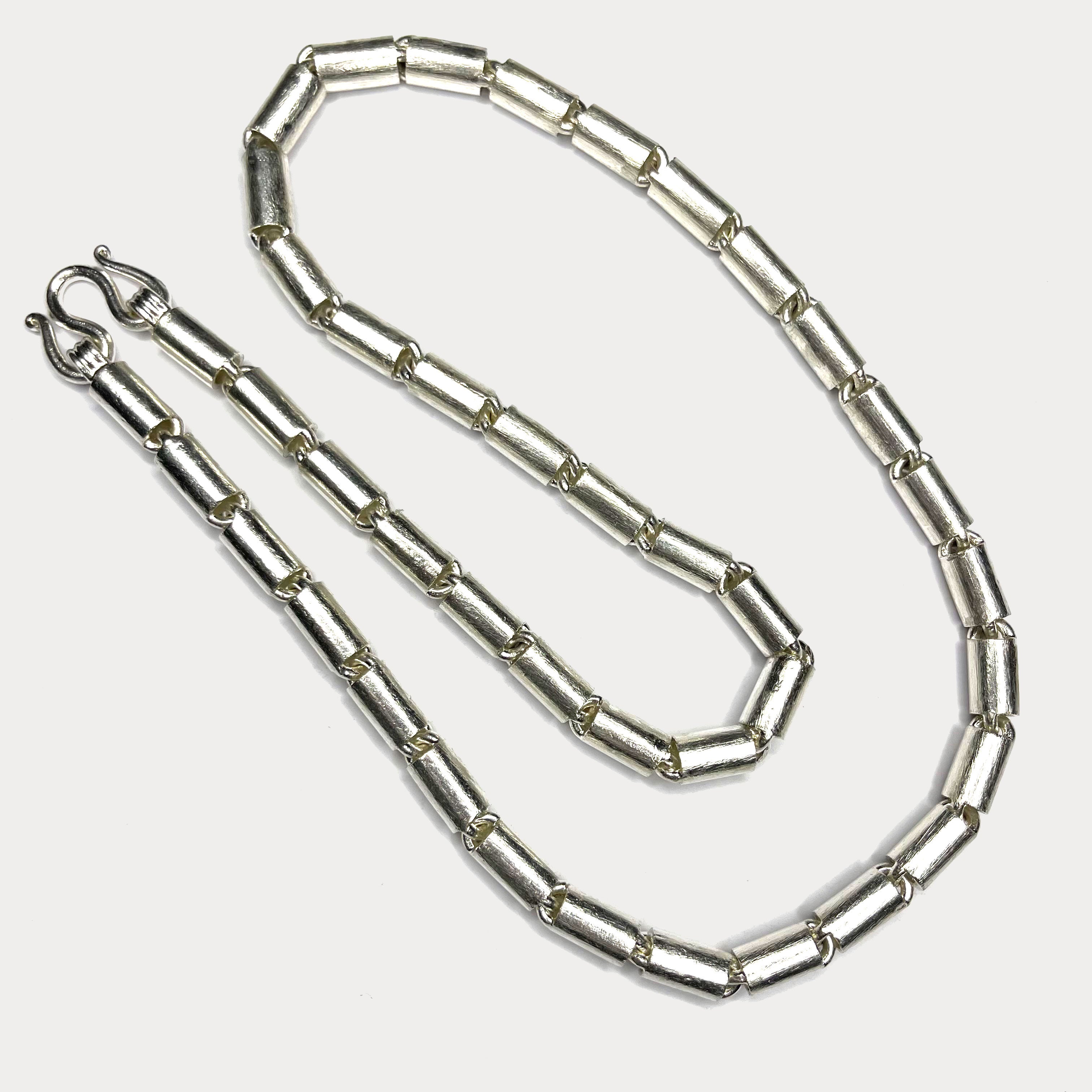 Round Baht Link 200g Necklace - Handmade 999 Pure Silver Chain