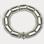 Round Baht Link 100g Bracelet - Handmade 999 Pure Silver Chain