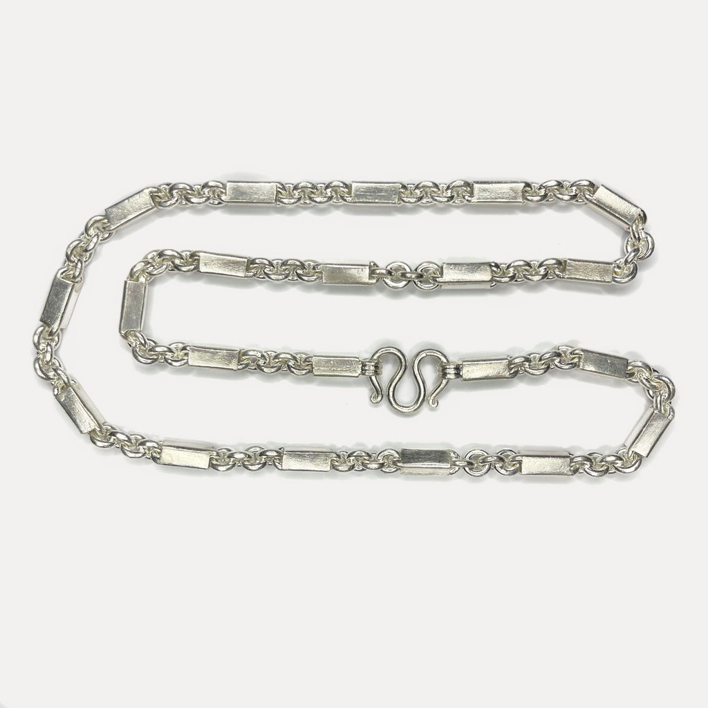 999 Pure Heavy Silver Sugarcane Curb Chain Necklace - 200g - 31inch