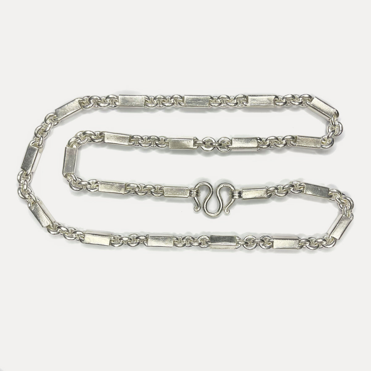 999 Pure Heavy Silver Sugarcane Curb Chain Necklace - 200g - 31inch