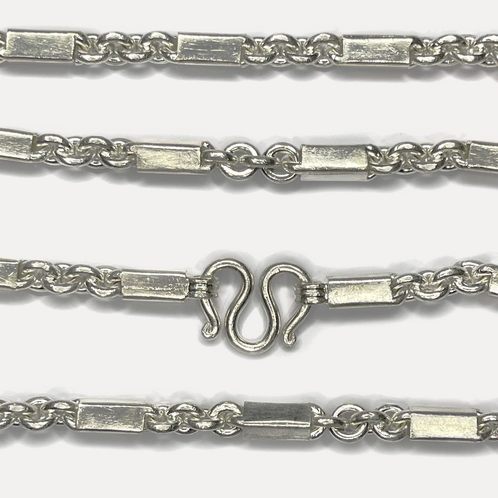 999 Pure Heavy Silver Sugarcane Curb Chain Necklace - 200g - 31inch