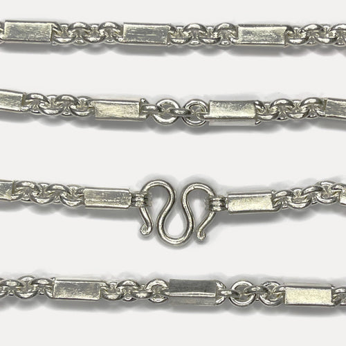999 Pure Heavy Silver Sugarcane Curb Chain Necklace - 200g - 31inch