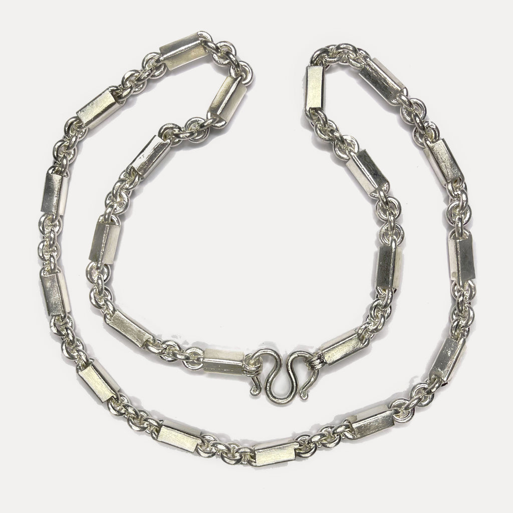 999 Pure Heavy Silver Sugarcane Curb Chain Necklace - 200g - 31inch