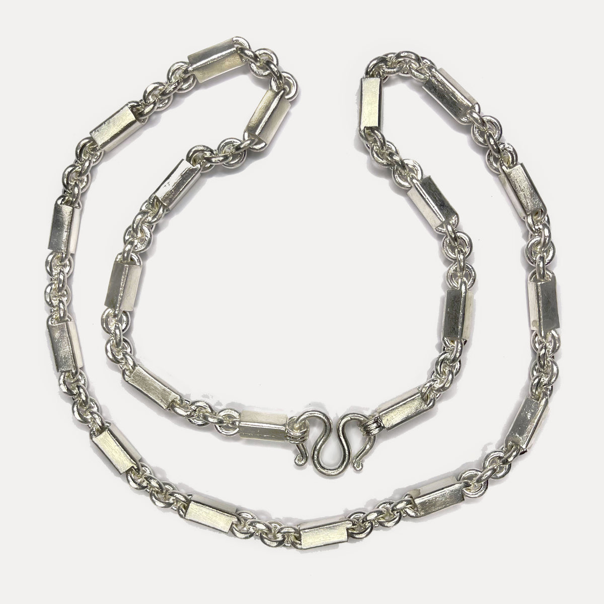 999 Pure Heavy Silver Sugarcane Curb Chain Necklace - 200g - 31inch
