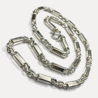 999 Pure Heavy Silver Sugarcane Curb Chain Necklace - 200g - 31inch