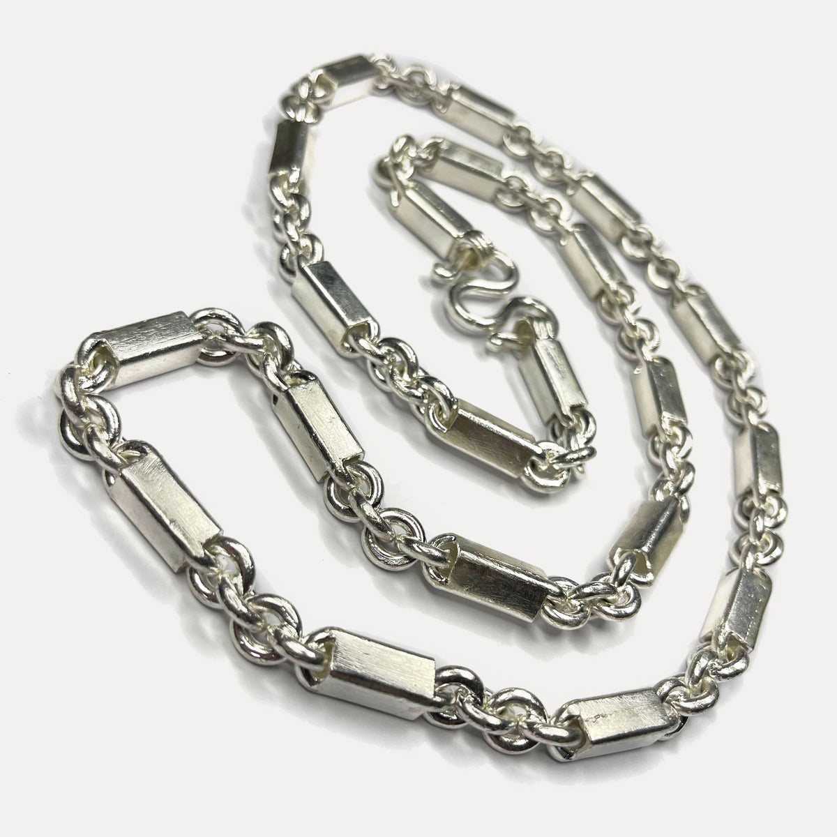 999 Pure Heavy Silver Sugarcane Curb Chain Necklace - 200g - 31inch