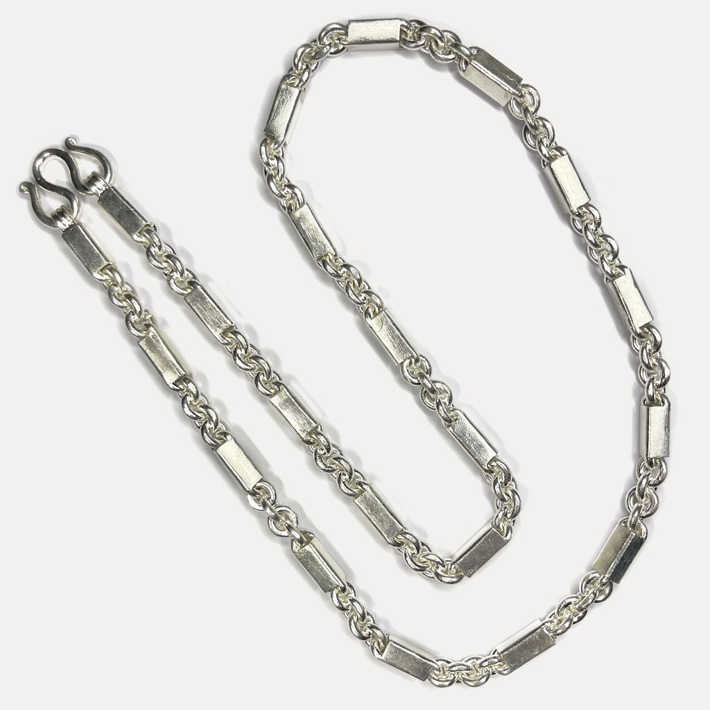 999 Pure Heavy Silver Sugarcane Curb Chain Necklace - 200g - 31inch