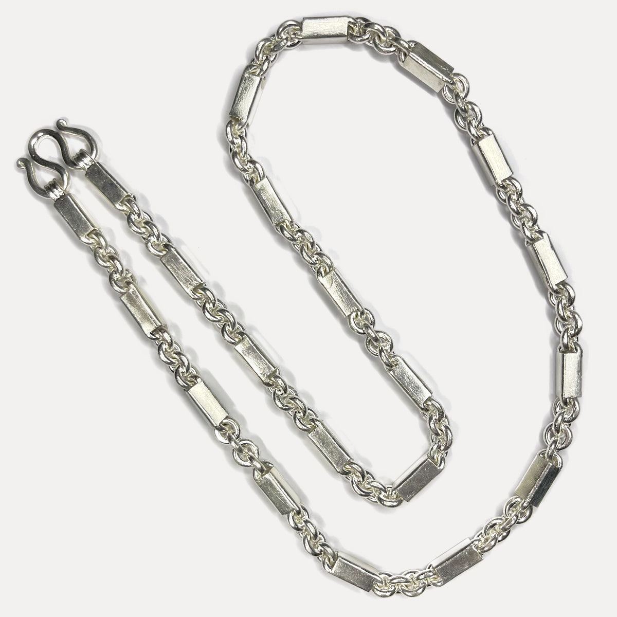 999 Pure Heavy Silver Sugarcane Curb Chain Necklace - 200g - 31inch
