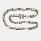 999 Pure Heavy Silver Sugarcane Curb Chain Necklace - 200g - 24"