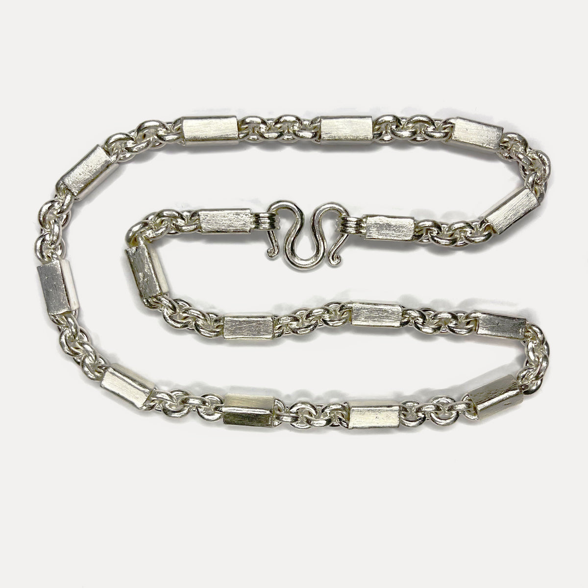 999 Pure Heavy Silver Sugarcane Curb Chain Necklace - 200g - 24"