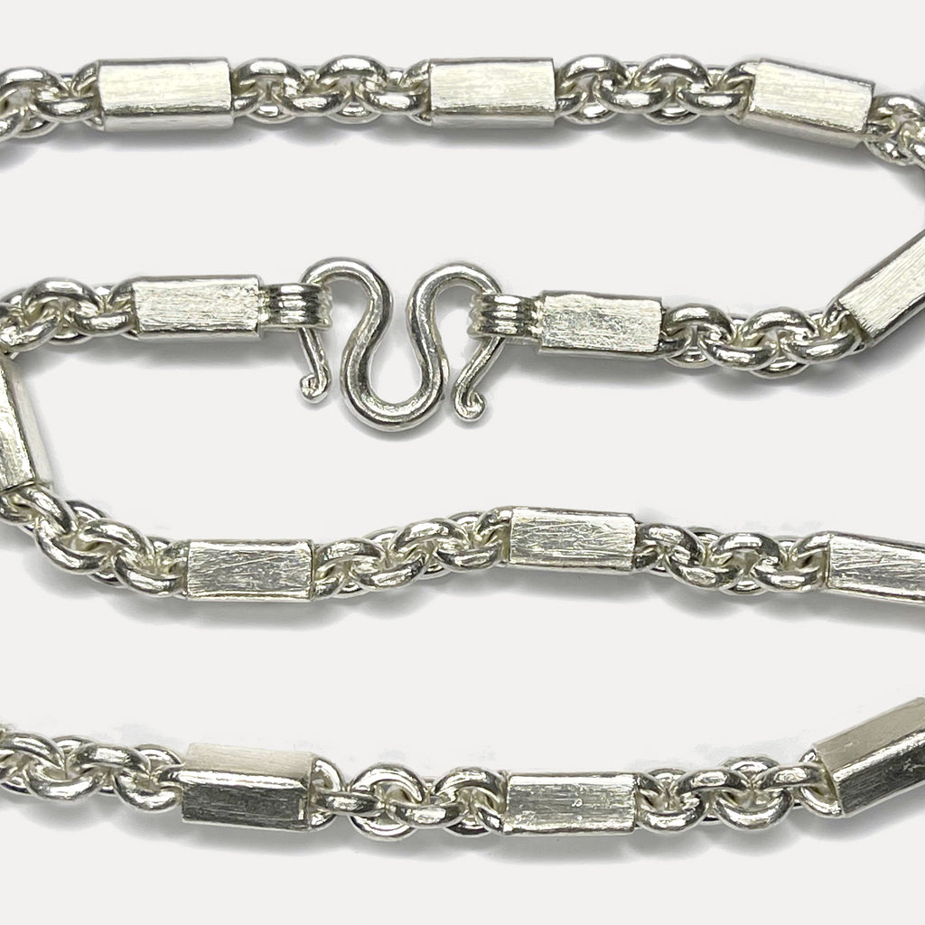 999 Pure Heavy Silver Sugarcane Curb Chain Necklace - 200g - 24"