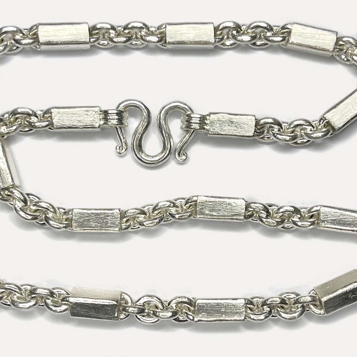 999 Pure Heavy Silver Sugarcane Curb Chain Necklace - 200g - 24"
