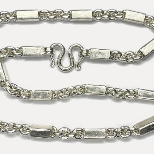 999 Pure Heavy Silver Sugarcane Curb Chain Necklace - 200g - 24"