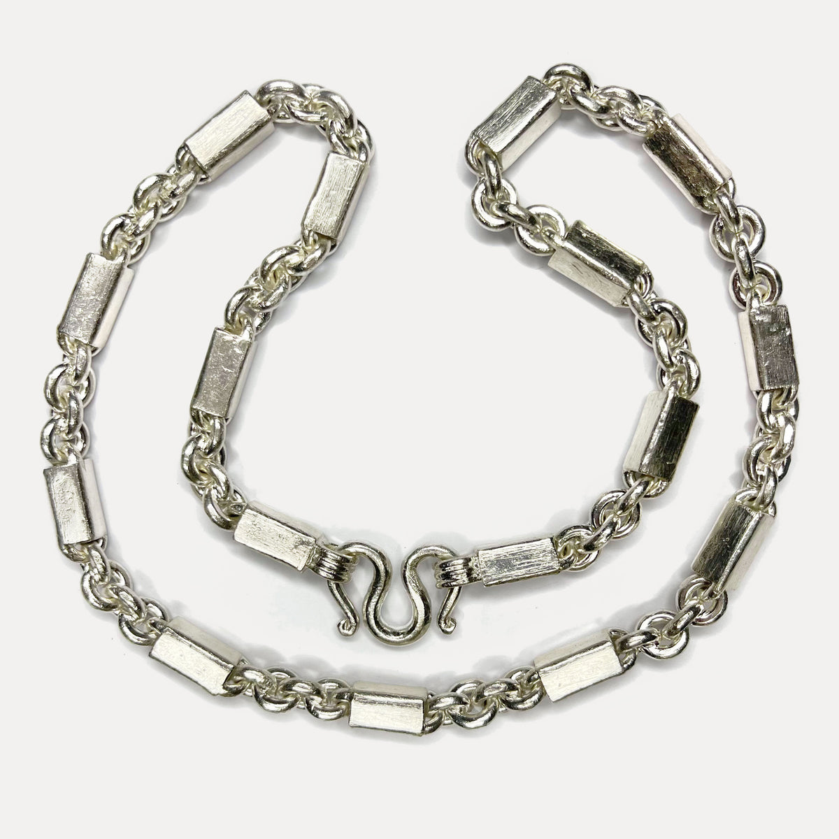 999 Pure Heavy Silver Sugarcane Curb Chain Necklace - 200g - 24"