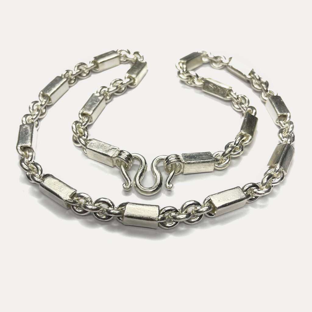999 Pure Heavy Silver Sugarcane Curb Chain Necklace - 200g - 24"