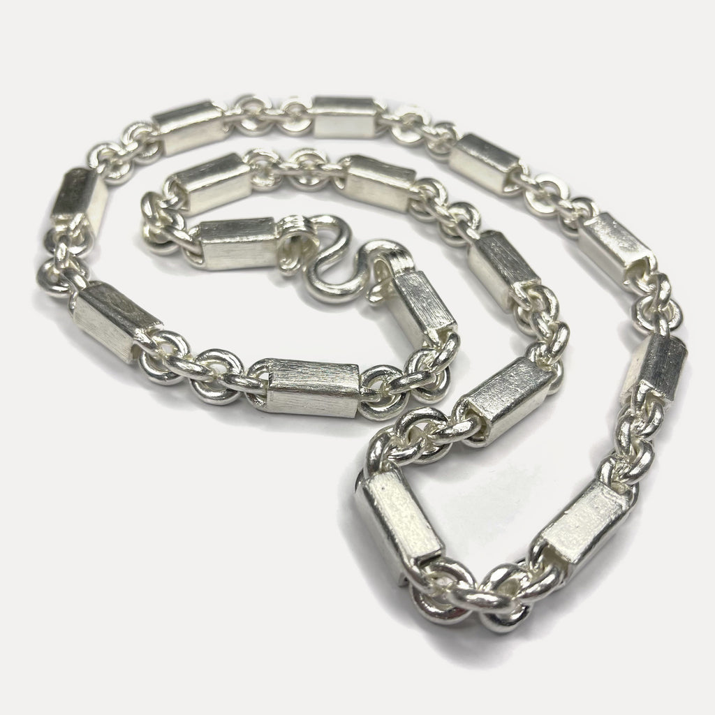 999 Pure Heavy Silver Sugarcane Curb Chain Necklace - 200g - 24"