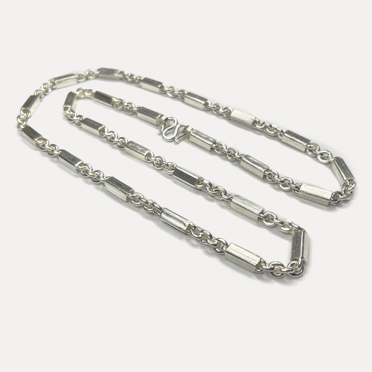999 Pure Silver Sugarcane Curb Chain Necklace - 100g - 31inch