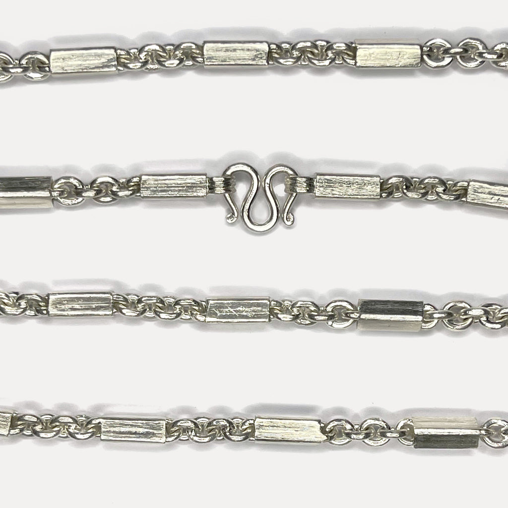 999 Pure Silver Sugarcane Curb Chain Necklace - 100g - 31inch