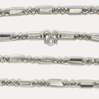 999 Pure Silver Sugarcane Curb Chain Necklace - 100g - 31inch