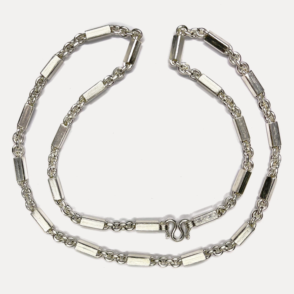 999 Pure Silver Sugarcane Curb Chain Necklace - 100g - 31inch