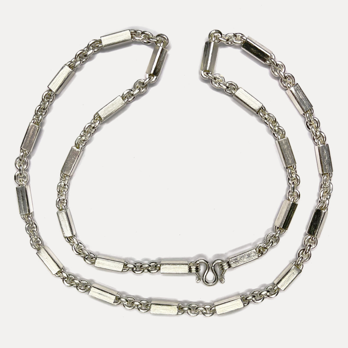 999 Pure Silver Sugarcane Curb Chain Necklace - 100g - 31inch