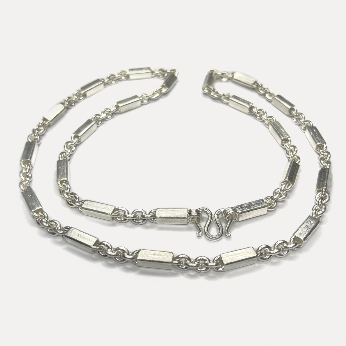 999 Pure Silver Sugarcane Curb Chain Necklace - 100g - 31inch