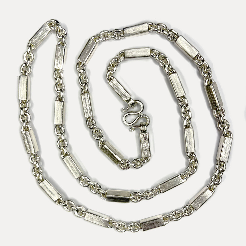 999 Pure Silver Sugarcane Curb Chain Necklace - 100g - 31inch