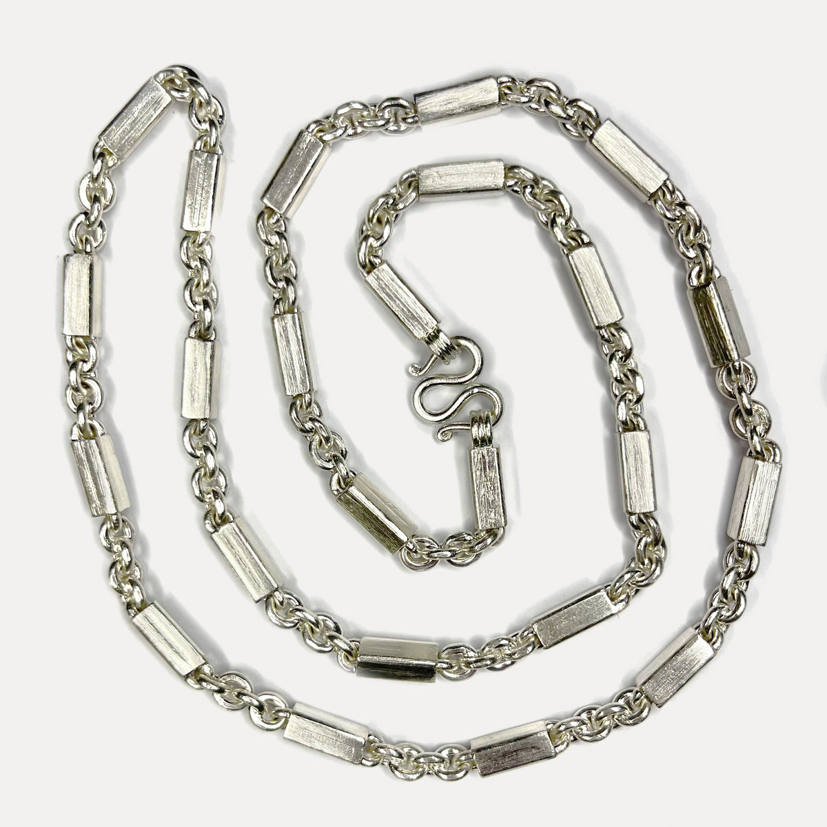 999 Pure Silver Sugarcane Curb Chain Necklace - 100g - 31inch