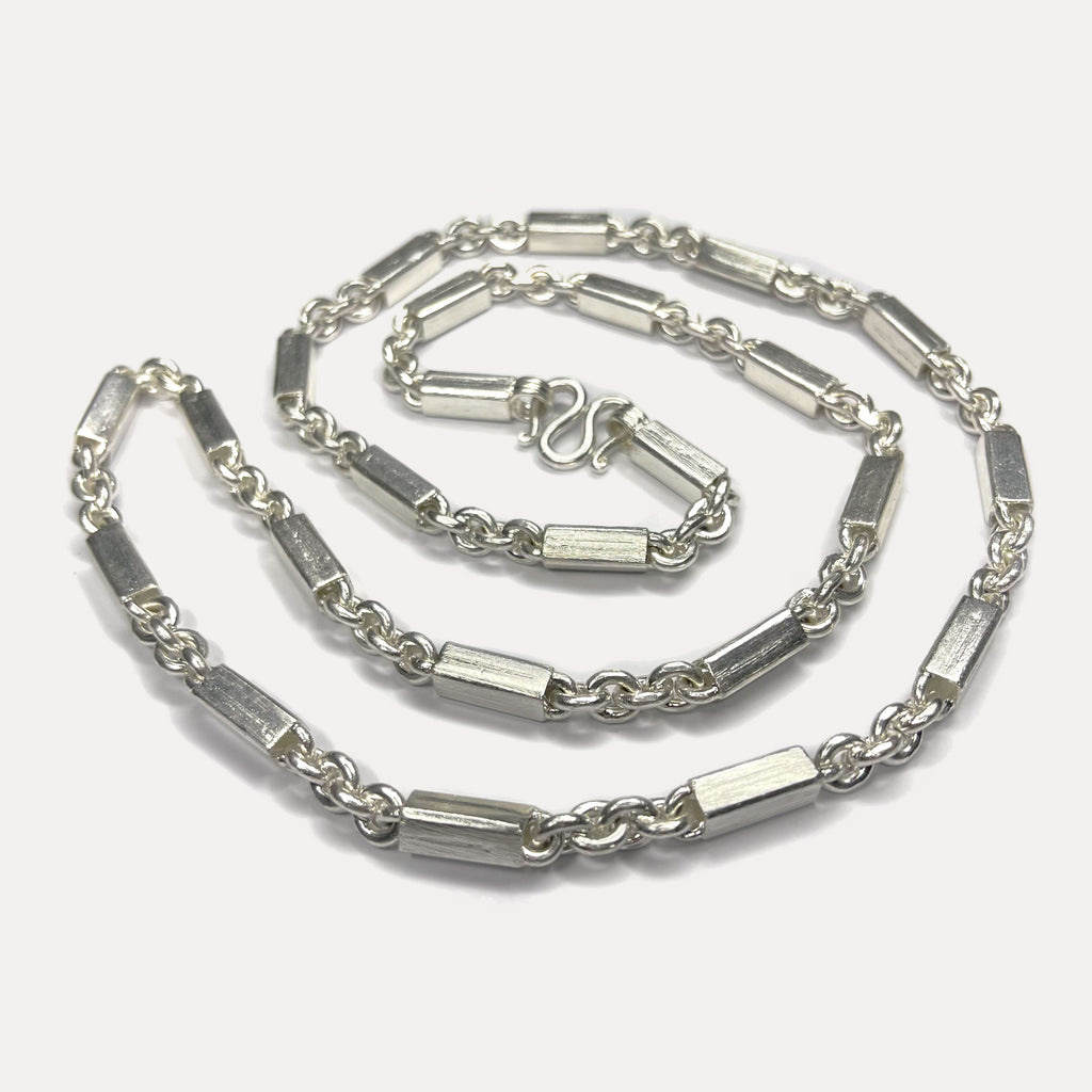 999 Pure Silver Sugarcane Curb Chain Necklace - 100g - 31inch