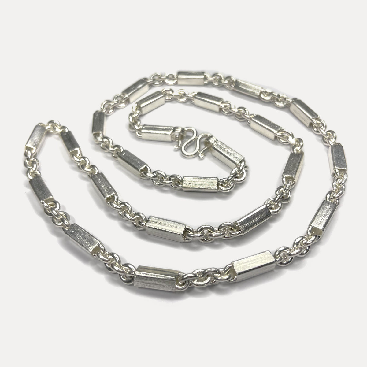 999 Pure Silver Sugarcane Curb Chain Necklace - 100g - 31inch