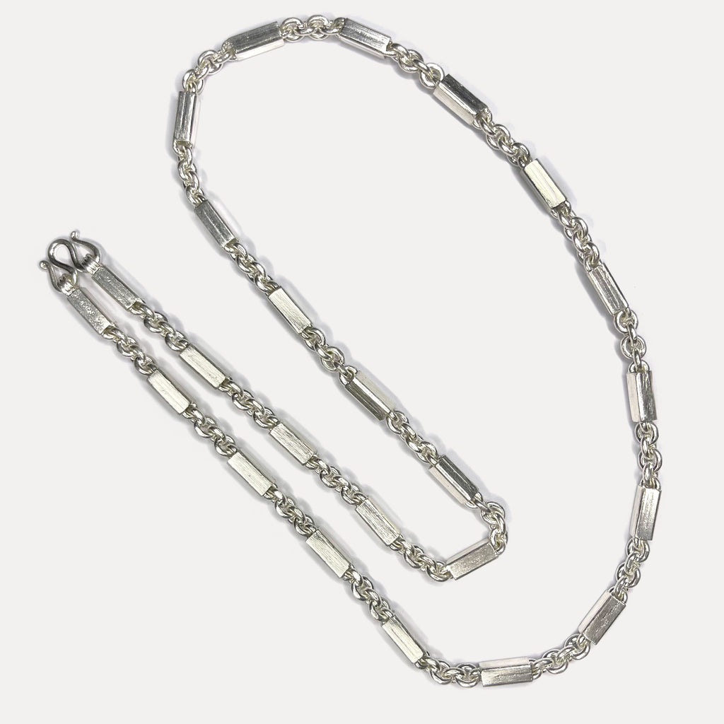 999 Pure Silver Sugarcane Curb Chain Necklace - 100g - 31inch