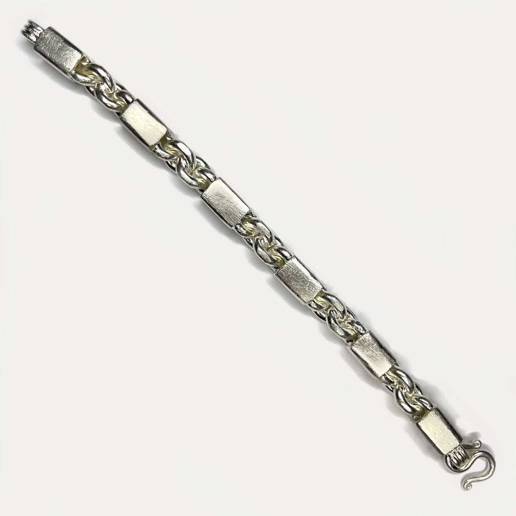 999 Pure Silver Heavy Figaro Bar Curb Bracelet - 100g